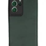 Uray store Samsung Galaxy S21 Ultra Kılıf Loop Deri Silikon - Yeşil
