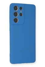 Uray store Samsung Galaxy S21 Ultra Kılıf Nano içi Kadife Silikon - Mavi - Görsel 2