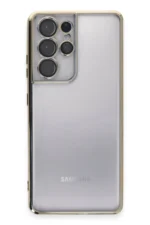Uray store Samsung Galaxy S21 Ultra Kılıf Razer Lensli Silikon - Gold - Görsel 2