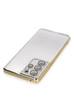Uray store Samsung Galaxy S21 Ultra Kılıf Razer Lensli Silikon - Gold - Görsel 3