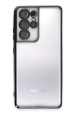 Uray store Samsung Galaxy S21 Ultra Kılıf Razer Lensli Silikon - Siyah - Görsel 2