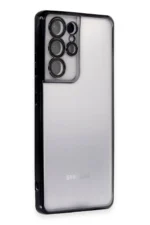 Uray store Samsung Galaxy S21 Ultra Kılıf Razer Lensli Silikon - Siyah