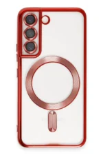 Uray store Samsung Galaxy S22 Kılıf Kross Magneticsafe Kapak - Kırmızı