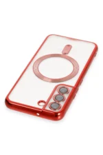 Uray store Samsung Galaxy S22 Kılıf Kross Magneticsafe Kapak - Kırmızı - Görsel 3