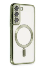 Uray store Samsung Galaxy S22 Kılıf Kross Magneticsafe Kapak - Koyu Yeşil - Görsel 2