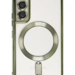 Uray store Samsung Galaxy S22 Kılıf Kross Magneticsafe Kapak - Koyu Yeşil
