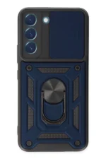 Uray store Samsung Galaxy S22 Kılıf Pars Lens Yüzüklü Silikon - Lacivert