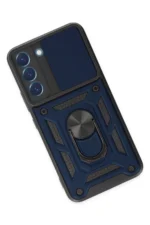 Uray store Samsung Galaxy S22 Kılıf Pars Lens Yüzüklü Silikon - Lacivert - Görsel 3