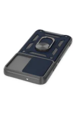 Uray store Samsung Galaxy S22 Kılıf Pars Lens Yüzüklü Silikon - Lacivert - Görsel 4