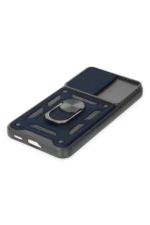 Uray store Samsung Galaxy S22 Kılıf Pars Lens Yüzüklü Silikon - Lacivert - Görsel 5