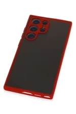 Uray store Samsung Galaxy S22 Ultra Kılıf Montreal Silikon Kapak - Kırmızı - Görsel 4