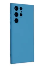 Uray store Samsung Galaxy S22 Ultra Kılıf Nano içi Kadife Silikon - Mavi - Görsel 2