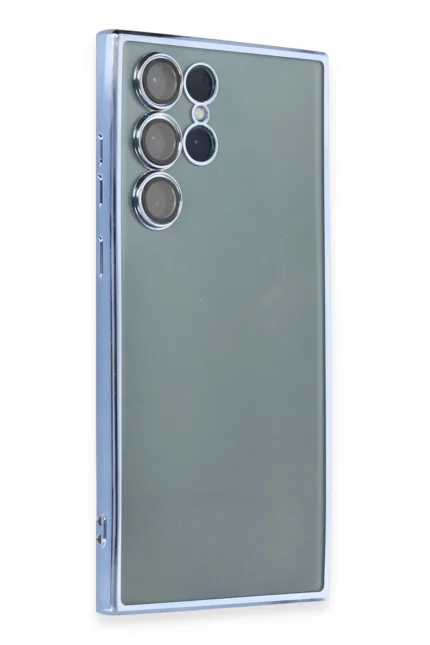 Uray store Samsung Galaxy S22 Ultra Kılıf Razer Lensli Silikon - Açık Mavi