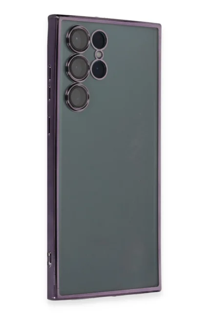 Uray store Samsung Galaxy S22 Ultra Kılıf Razer Lensli Silikon - Mor