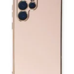 Uray store Samsung Galaxy S22 Ultra Kılıf Volet Silikon - Pembe