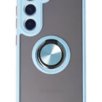 Uray store Samsung Galaxy S23 Kılıf Montreal Yüzüklü Silikon Kapak - Buz Mavi