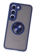 Uray store Samsung Galaxy S23 Kılıf Montreal Yüzüklü Silikon Kapak - Lacivert - Görsel 3