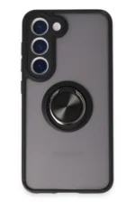Uray store Samsung Galaxy S23 Kılıf Montreal Yüzüklü Silikon Kapak - Siyah