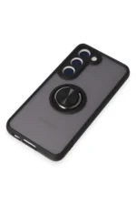 Uray store Samsung Galaxy S23 Kılıf Montreal Yüzüklü Silikon Kapak - Siyah - Görsel 6