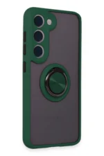 Uray store Samsung Galaxy S23 Kılıf Montreal Yüzüklü Silikon Kapak - Yeşil - Görsel 2