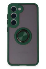 Uray store Samsung Galaxy S23 Kılıf Montreal Yüzüklü Silikon Kapak - Yeşil