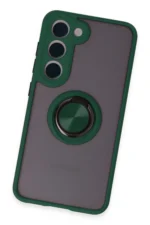 Uray store Samsung Galaxy S23 Kılıf Montreal Yüzüklü Silikon Kapak - Yeşil - Görsel 3