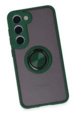 Uray store Samsung Galaxy S23 Kılıf Montreal Yüzüklü Silikon Kapak - Yeşil - Görsel 4