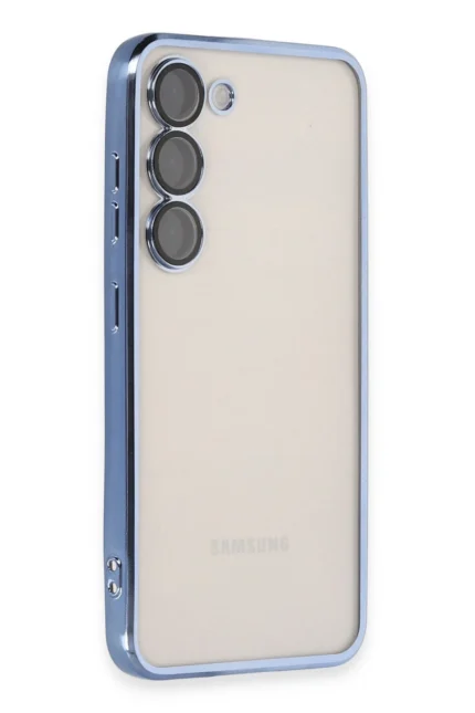 Uray store Samsung Galaxy S23 Kılıf Razer Lensli Silikon - Açık Mavi