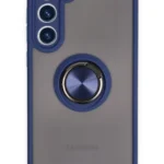Uray store Samsung Galaxy S23 Plus Kılıf Montreal Yüzüklü Silikon Kapak - Lacivert