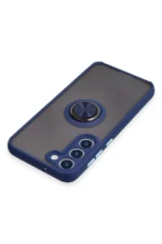 Uray store Samsung Galaxy S23 Plus Kılıf Montreal Yüzüklü Silikon Kapak - Lacivert - Görsel 4