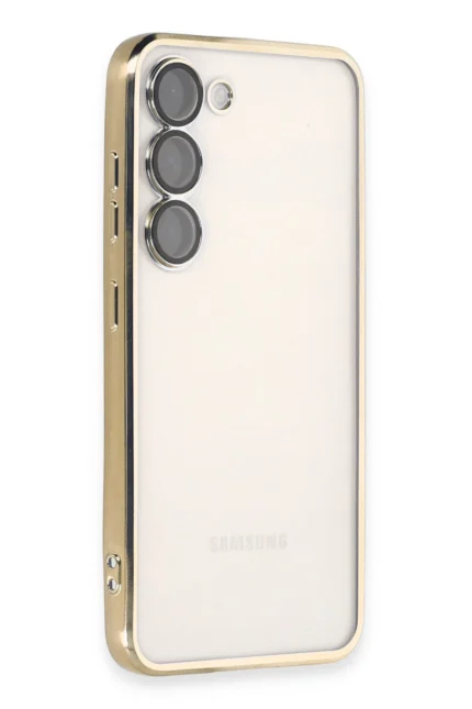 Uray store Samsung Galaxy S23 Plus Kılıf Razer Lensli Silikon - Gold