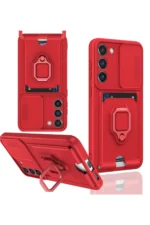 Uray store Samsung Galaxy S23 Plus Kılıf Zuma Kartvizitli Yüzüklü Silikon - Kırmızı - Görsel 2