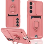 Uray store Samsung Galaxy S23 Plus Kılıf Zuma Kartvizitli Yüzüklü Silikon - Pembe