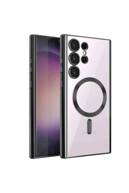 Uray store Samsung Galaxy S23 Ultra Kılıf Kross Magneticsafe Kapak - Siyah