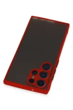 Uray store Samsung Galaxy S23 Ultra Kılıf Montreal Silikon Kapak - Kırmızı - Görsel 3