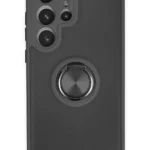 Uray store Samsung Galaxy S23 Ultra Kılıf Montreal Yüzüklü Silikon Kapak - Siyah