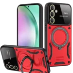 Uray store Samsung Galaxy S24 FE Kılıf Joy Lens Standlı Kapak - Kırmızı
