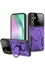 Uray store Samsung Galaxy S24 FE Kılıf Joy Lens Standlı Kapak - Mor