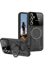 Uray store Samsung Galaxy S24 FE Kılıf Joy Lens Standlı Kapak - Siyah