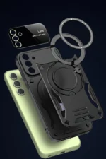 Uray store Samsung Galaxy S24 FE Kılıf Joy Lens Standlı Kapak - Siyah - Görsel 3
