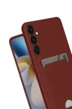 Uray store Samsung Galaxy S24 FE Kılıf Kelvin Kartvizitli Silikon - Bordo - Görsel 4