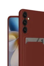Uray store Samsung Galaxy S24 FE Kılıf Kelvin Kartvizitli Silikon - Bordo - Görsel 5
