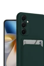 Uray store Samsung Galaxy S24 FE Kılıf Kelvin Kartvizitli Silikon - Koyu Yeşil - Görsel 5