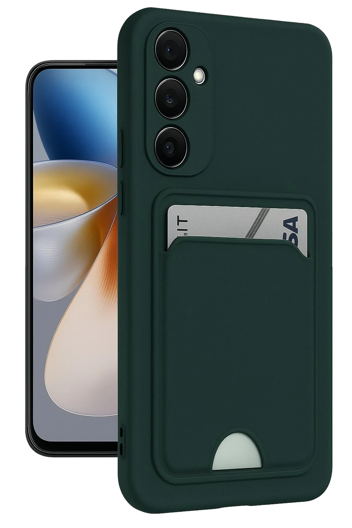 newface-samsung-galaxy-s24-fe-kilif-kelvin-kartvizitli-silikon-koyu-yesil-default Uray store Samsung Galaxy S24 FE Kılıf Kelvin Kartvizitli Silikon - Koyu Yeşil - Görsel 1
