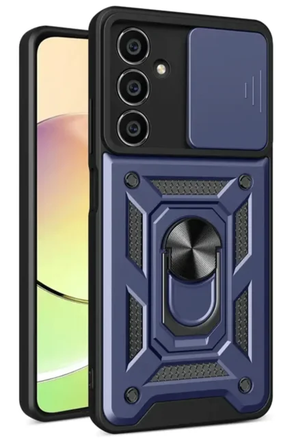 Uray store Samsung Galaxy S24 FE Pars Lens Yüzüklü Silikon - Lacivert