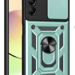 Uray store Samsung Galaxy S24 FE Pars Lens Yüzüklü Silikon - Yeşil