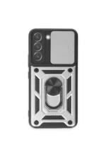 Uray store Samsung Galaxy S24 Kılıf Pars Lens Yüzüklü Silikon - Gümüş