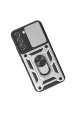 Uray store Samsung Galaxy S24 Kılıf Pars Lens Yüzüklü Silikon - Gümüş - Görsel 3