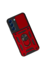 Uray store Samsung Galaxy S24 Kılıf Pars Lens Yüzüklü Silikon - Kırmızı - Görsel 3