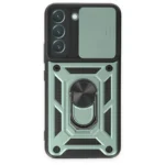 Uray store Samsung Galaxy S24 Kılıf Pars Lens Yüzüklü Silikon - Yeşil